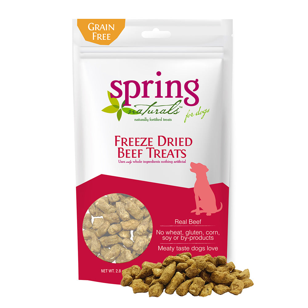 Spring Naturals - 冷凍脫水狗小食系列（小魚乾／牛肉／三文魚）