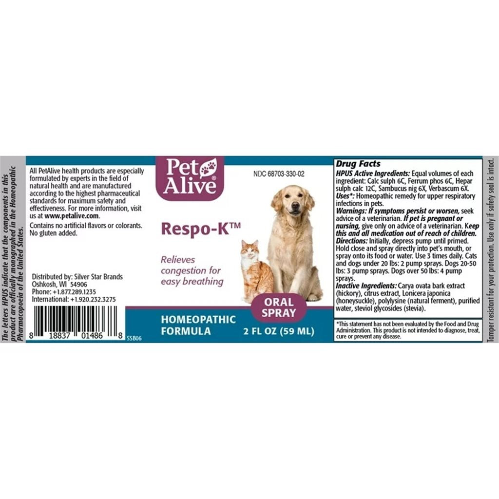 PetAlive - Respo-K Oral Spray 針對感冒或呼吸道感染噴霧