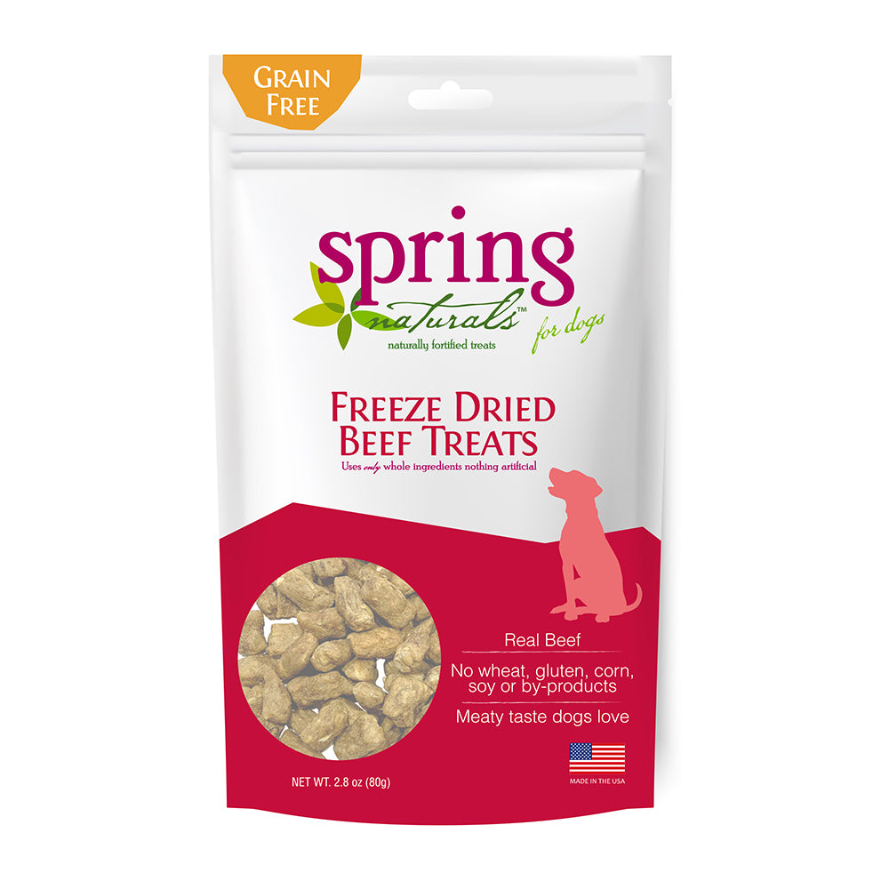 Spring Naturals - 冷凍脫水狗小食系列（小魚乾／牛肉／三文魚）