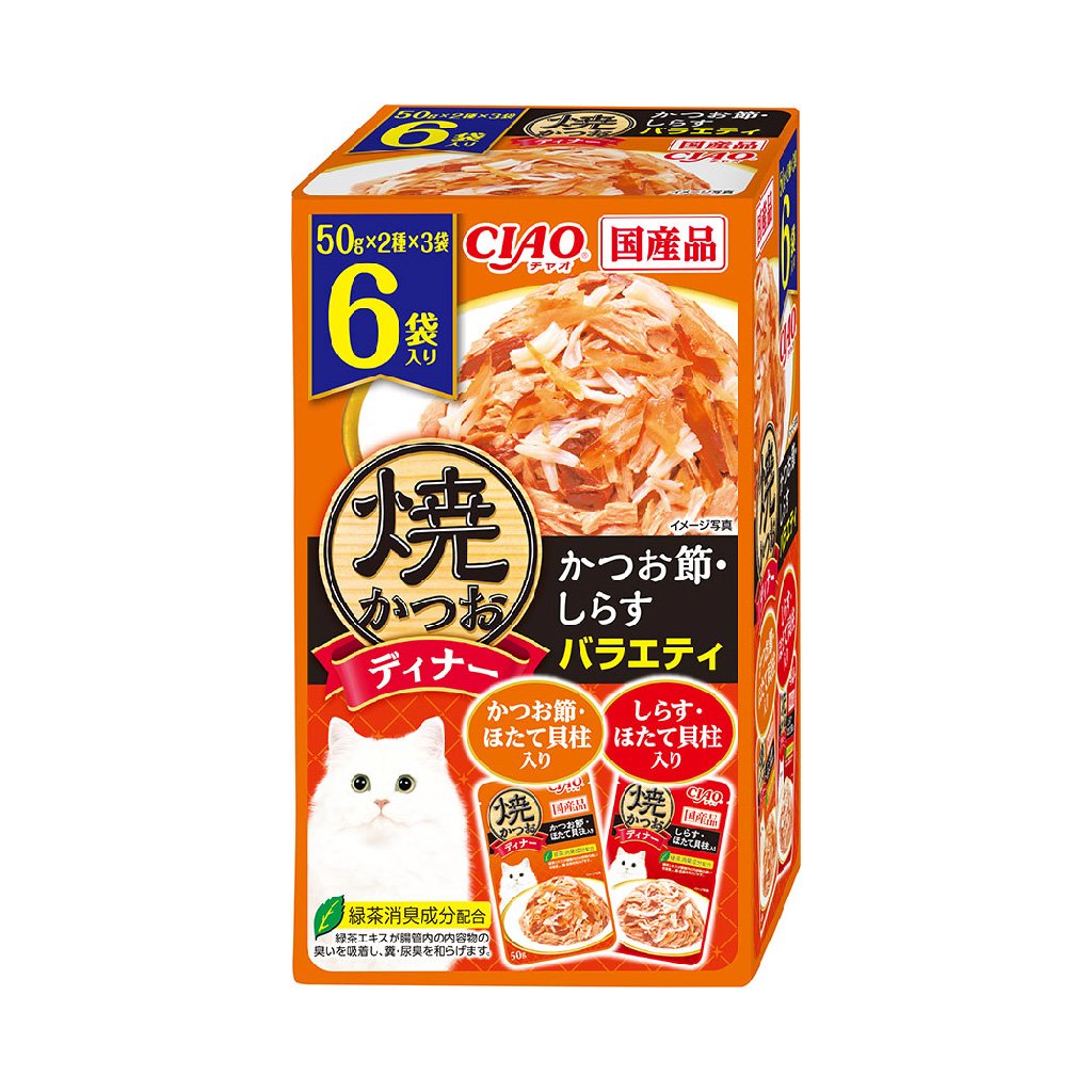 CIAO - 燒鰹魚晚餐系列 木魚+白飯魚 PARTY 50gx6袋