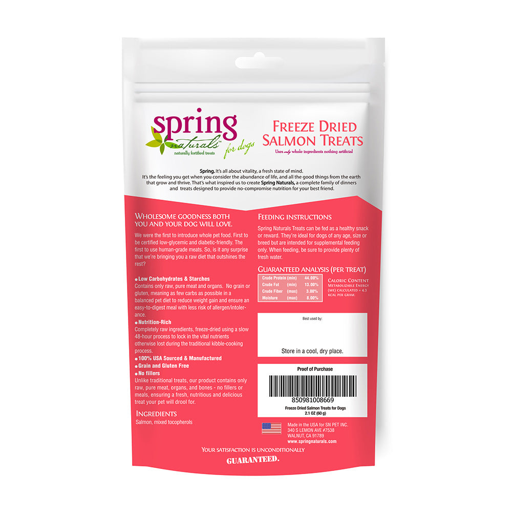 Spring Naturals - 冷凍脫水狗小食系列（小魚乾／牛肉／三文魚）