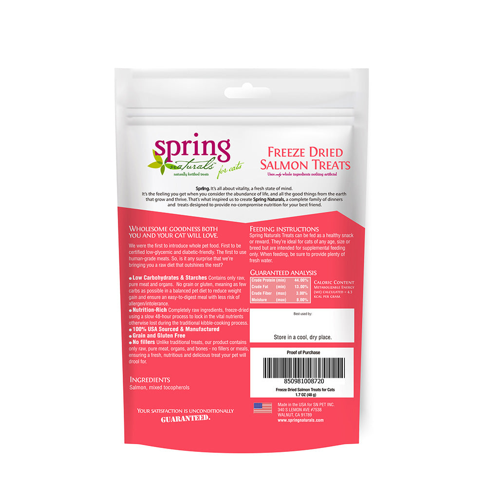 Spring Naturals - 冷凍脫水貓小食系列（小魚乾／牛肉／三文魚）