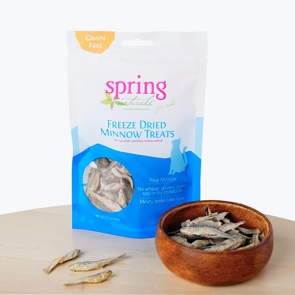 Spring Naturals - 冷凍脫水貓小食系列（小魚乾／牛肉／三文魚）