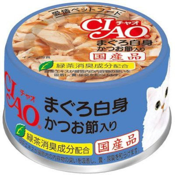 CIAO - 白身吞拿魚+木魚片 貓罐頭 85g