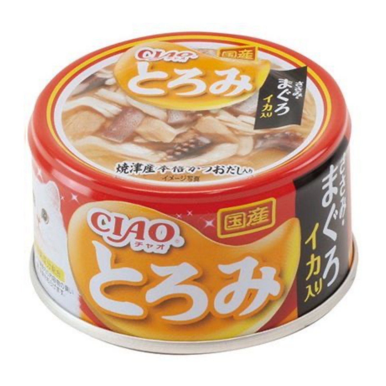 CIAO - 濃湯 雞肉+吞拿魚+魷魚 貓罐 85g