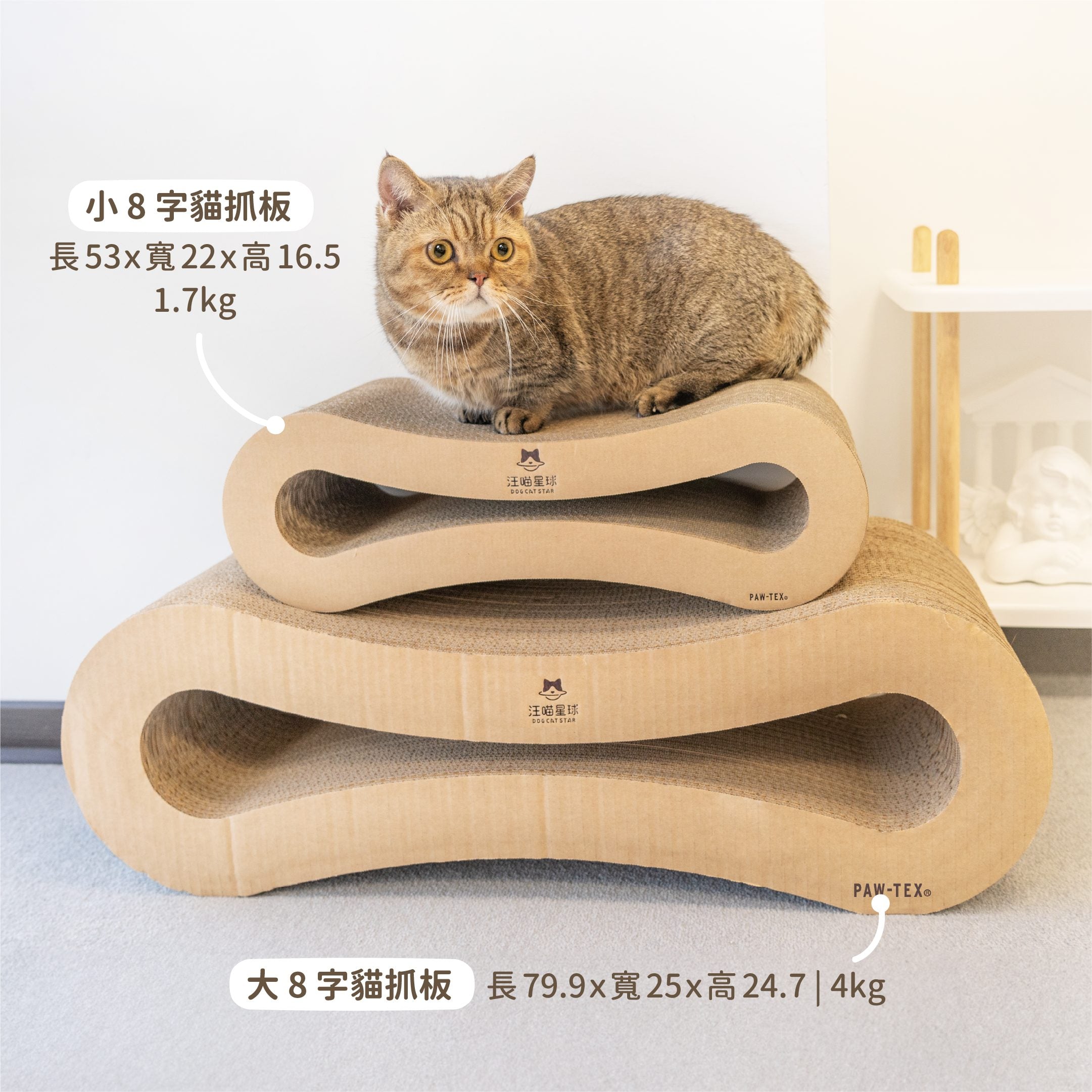 汪喵星球 - 汪喵經典 8 字型貓抓板（小／大）