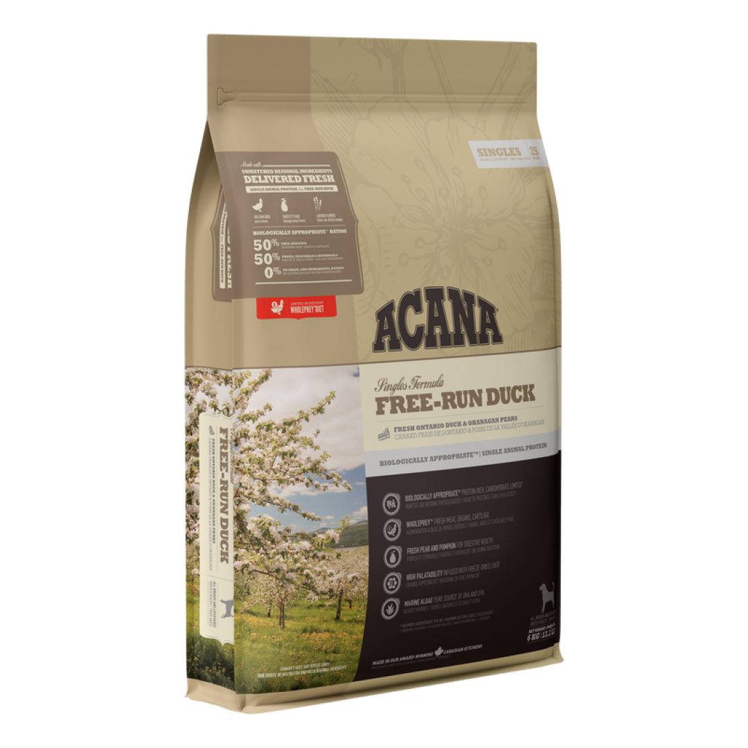 ACANA - 無穀物單一蛋白放養鴨狗糧配方（2kg／6kg／11.4 kg）