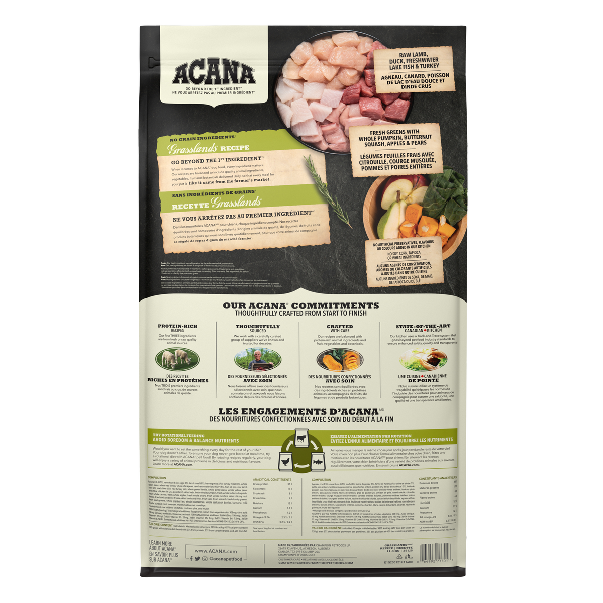 ACANA - 無穀物狗糧地域素材草原配方（2kg／11.4 kg）