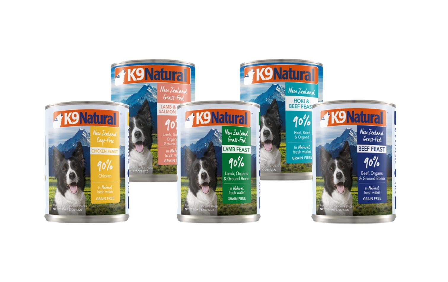 K9 Natural - 狗罐頭 170g&370g -（牛肉／羊肉／雞肉／牛肉藍尖尾鱈魚／羊肉及三文魚）