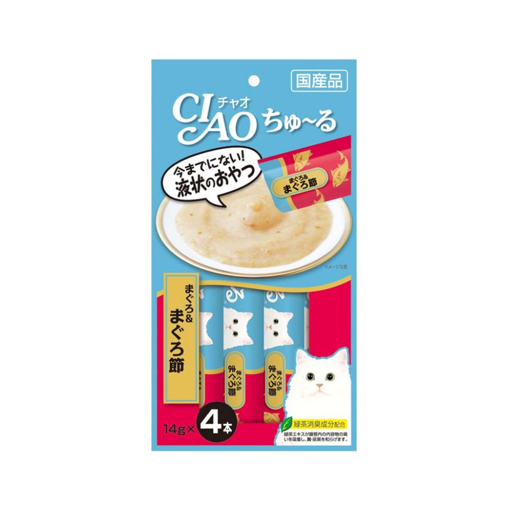 CIAO -貓零食 吞拿魚+吞拿魚乾醬肉泥 4本