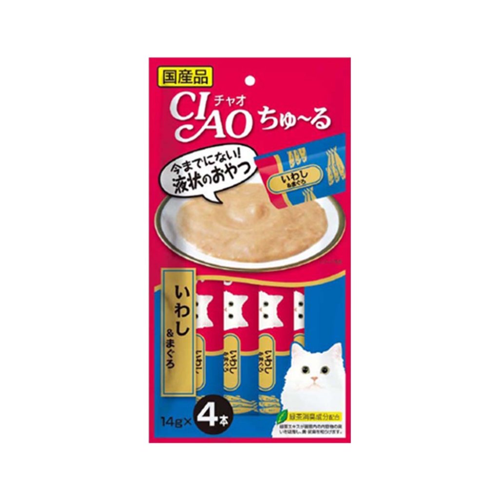 CIAO -貓零食 沙丁魚+吞拿魚醬肉泥 4本
