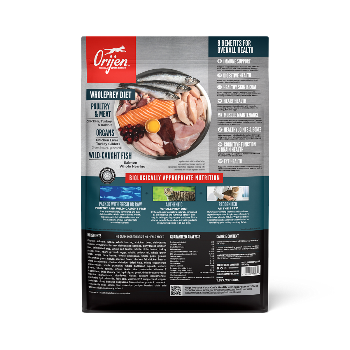 Orijen - 無穀物8大守護貓貓糧配方（1.8kg／4.5kg）