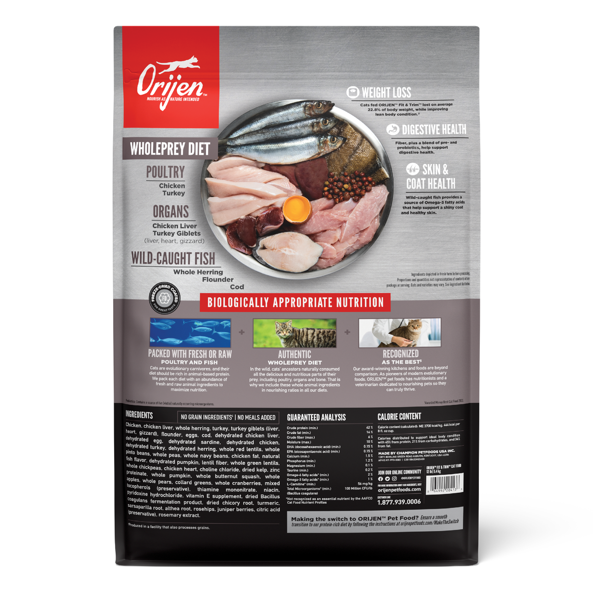 Orijen - 無穀物健美貓糧配方（1.8kg／5.4kg）