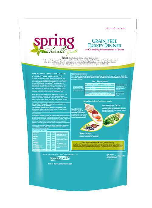 Spring Naturals - 無穀物配方貓糧系列（吞拿魚及雞肉／吞拿魚／雞肉／火雞及三文魚／三文魚）