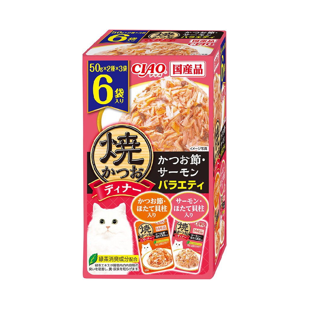 CIAO - 燒鰹魚晚餐系列 木魚+三文魚 50gx6袋