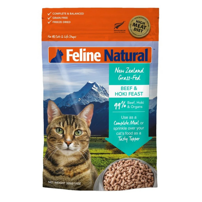 Feline Natural - 單一蛋白凍乾貓糧 - 牛肉盛宴（320 g）