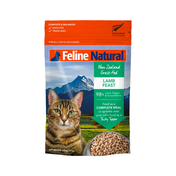 Feline Natural - 單一蛋白凍乾貓糧 - 羊肉盛宴（320 g）